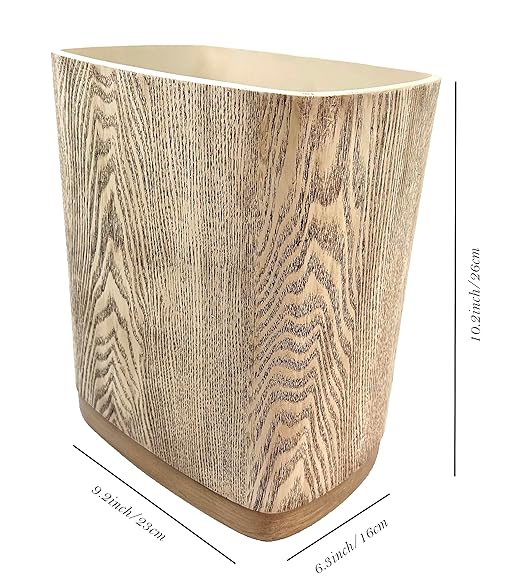 Hymmah Bathroom Trash Can 1.8 Gallon(7 Liter) Small Kitchen Garbage Can,Decor Wastebasket for Bedroom Office,Resin Hand-Carved