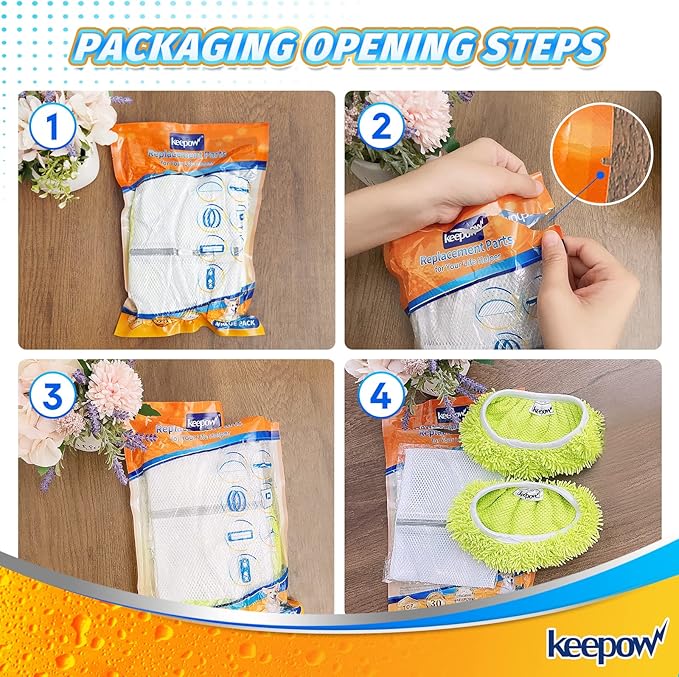 Reusable Microfiber Mop Pads Compatible with Swiffer Sweeper, Dry Sweeping Cloths, Wet Pads Refill for Swiffer Mop Pads Replacement Sweeping Mopping Pad Refills for Hardwood Surface Floor Cleaning