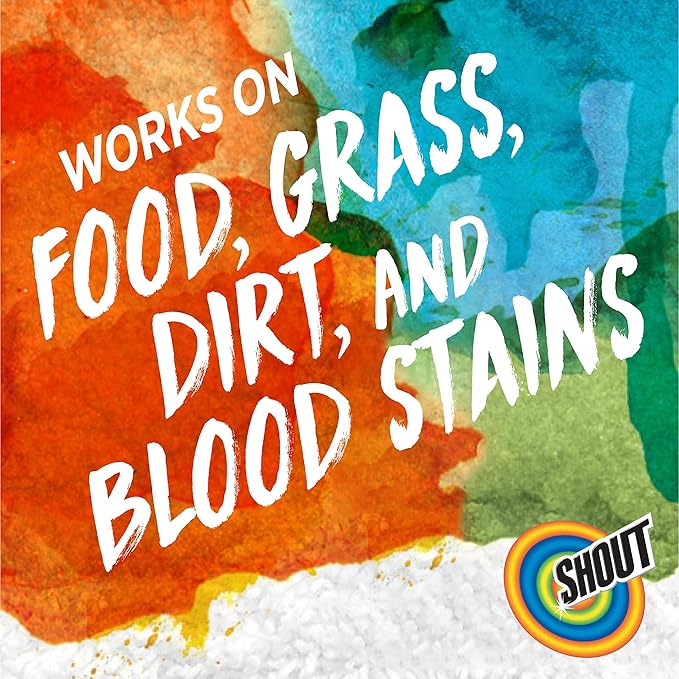 Shout Active Enzyme Laundry Stain Remover Spray, Triple-Acting Formula Clings, Penetrates, and Lifts 100+ Types of Everyday Stains - Prewash Spray 22oz (Pack of 2)