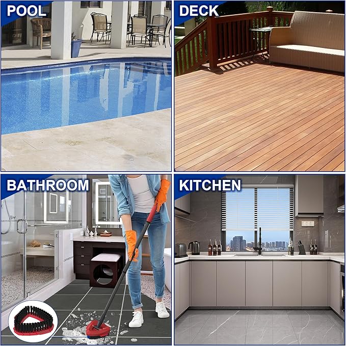 Scrub Brush Attachment for O Cedar Scrubber Mop Head 2 Tank, Spin Mop Scrub Brush Head for O Cedar Mop Replace Head 2 Tank System, Mop Scrubber Attachment, Cleaning Brush Hard Floors - 2pcs