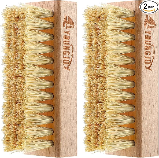 YoungJoy Sneaker Cleaning Brush Shoes Shine Dauber Nylon/Horsehair/Boar Cleaner Brushes Crepe Applicators(Boar Bristle)