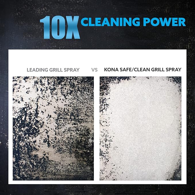 Kona Safe/Clean Grill Cleaner Spray - Now 40% More Cleaning Power, Heavy Duty No-Drip Gel, Eco-Friendly, Food Safe, BBQ Grate Degreaser, Biodegradable, Made in Michigan USA - 23oz