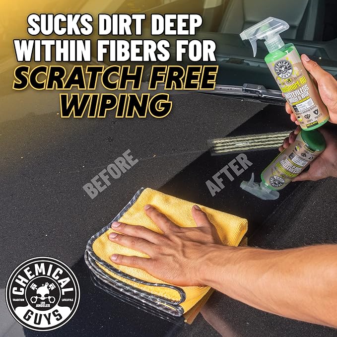 Chemical Guys MIC_506_12 Professional Grade Premium Microfiber Towels, Gold (16 Inch x 16 Inch) (Pack of 12) - Safe for Car Wash, Home Cleaning & Pet Drying Cloths