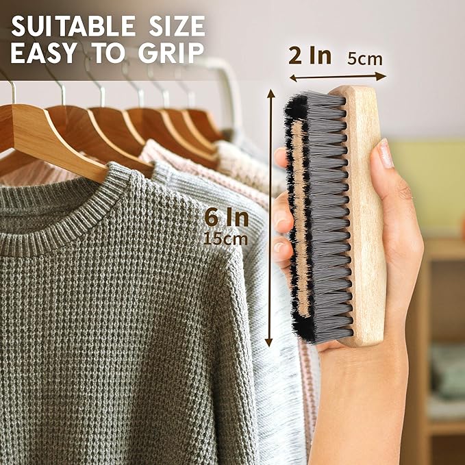 Light Wood Lint Brushes for Clothes, Clothes Brush, Cashmere Brush Old Fashioned Home Essentials Lint Remover by Konex