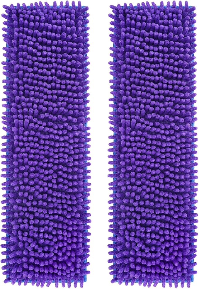 KEEPOW Pet System Microfiber Sweeping Pad for Mop, Replacement Pad for Floor Cleaner Dog & Hardwood Floors, 18 Inch Washable Cleaning & Dusting Pads, Attracts & Picks Up Pet Hair (2 Pack)