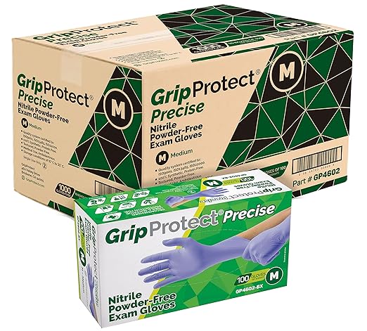 GripProtect Precise Nitrile Exam Gloves | 4 Mil | Chemo-Rated | (Medium, 1,000)