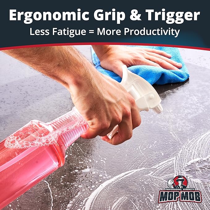 High Output, Leak Proof 32oz Spray Bottle 3 Pack - Spray Heads Included. Clear, Heavy Duty 32 Oz Plastic Sprayers for Mixed Chemicals, Bleach and Liquid Cleaner. Best Home Cleaning Supplies