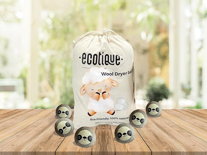 Wool Dryer Balls 6-Pack XL 100% New Zealand Wool Reusable for 1000+ Loads Baby-Safe Chemical-Free Natural Fabric Softener Reduces Drying Time Wrinkles Static Dryer Sheet Alternative
