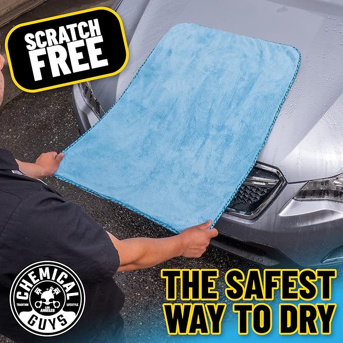 Chemical Guys Woolly Mammoth Large, Super Absorbent and Soft Microfiber Towels for Cars, Blue (36 x 25 inches)