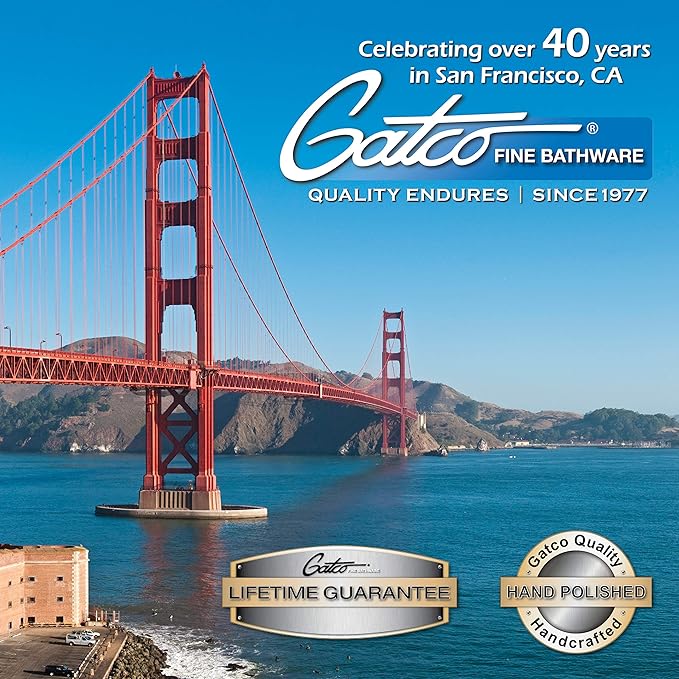 Gatco 1488MX Elegant Square Toilet Brush Holder, Matte Black