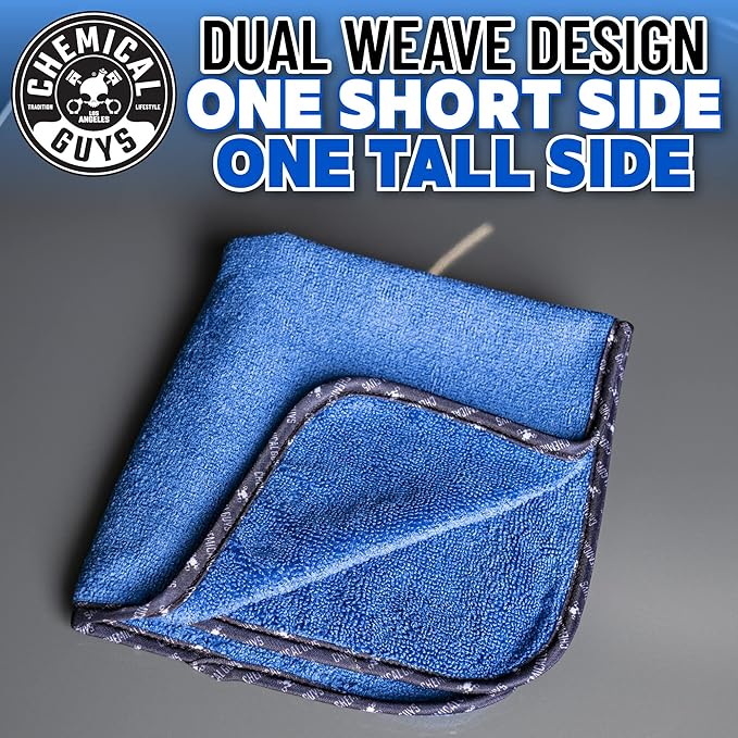 Chemical Guys MIC110003 Professional Grade Premium Microfiber Towels, Blue (16 Inch x 16 Inch) (Pack of 3) - Safe for Car Wash, Home Cleaning & Pet Drying Cloths