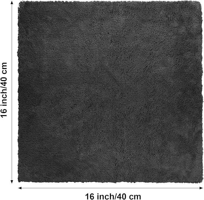 Shimeyao 30 Pcs Edgeless Microfiber Plush Towels for Cars Detailing Drying Wash Polishing Absorbent Cleaning Cloths, 500 GSM, 16 x 16 Inch(16 x 16 Inch,Black,30 Pcs)