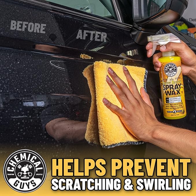 Chemical Guys MIC 506 03 Professional Grade Premium Microfiber Towels, Gold (16 Inch x 16 Inch) (Pack of 3) - Safe for Car Wash, Home Cleaning & Pet Drying Cloths