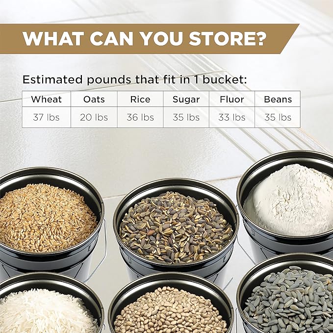 ATERET 5 Gallon Black Metal Bucket, Heavy Duty Durable Steel Open Head Pail with Handle for Outdoor and Household Use (24 Pack - Bucket Only)