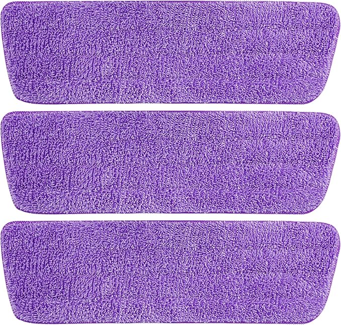 3 Pack Microfiber Reusable Mop Pads for Bona Mop, Wet/Dry Floor Cleaning Refill Mop Pads, Spray Mop Hard Wood Floor Mop Pads Refills, Machine Washable Power Mop Pads Replacement