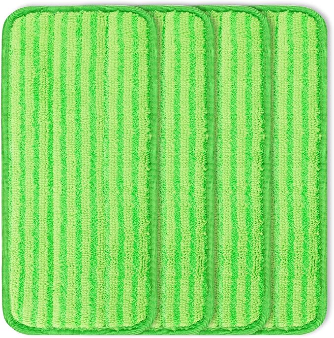 Reusable Mop Pad Wet Jet Refills Compatible with Swiffer WetJet Mop, 4 Pack Wet Jet Pads, Microfiber Mop Pad Refills for Floor Mopping and Cleaning, Wet & Dry Use for Swiffer Wet Jet Pads