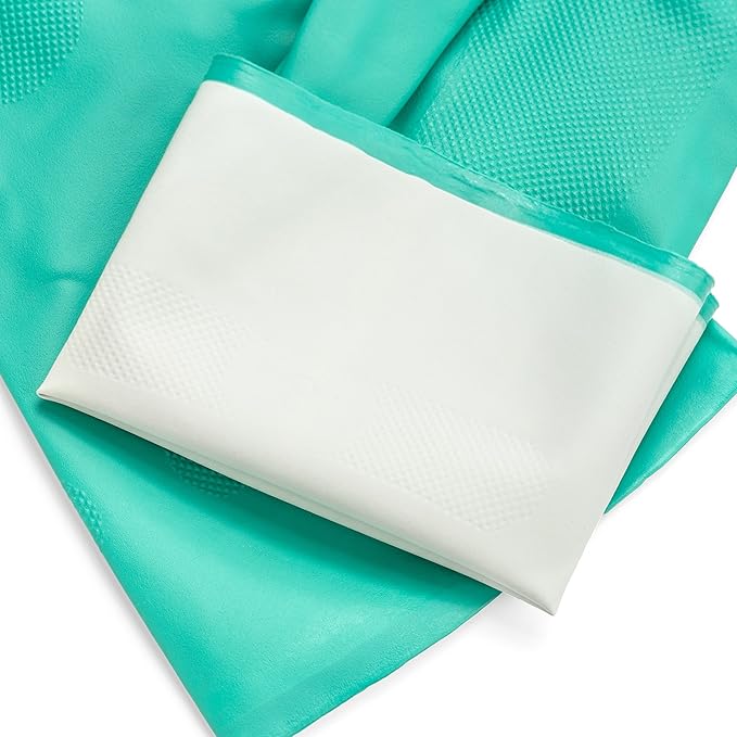 TUSKO PRODUCTS Best Nitrile Rubber Cleaning, Household, Dishwashing Gloves, Latex Free, Vinyl Free, Reusable not Disposable, Extra Extra Large 2X-Large, (12 Pairs)