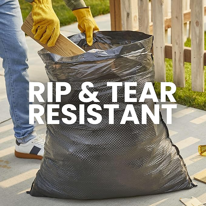 Glad ForceFlex Trash Bags 30 Gallon | Black | LeakGuard Protection | Stretchable Strength | 68 Count, Pack of 4