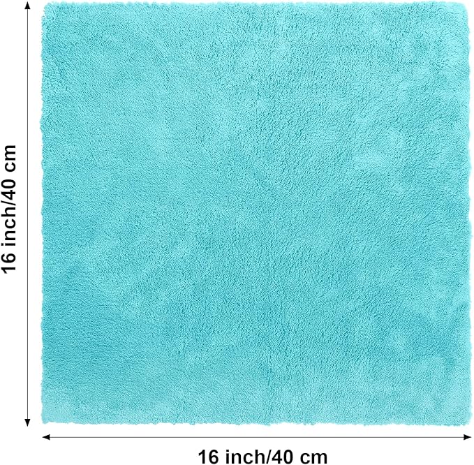 Shimeyao 30 Pcs Edgeless Microfiber Plush Towels for Cars Detailing Drying Wash Polishing Absorbent Cleaning Cloths, 500 GSM, 16 x 16 Inch(16 x 16 Inch, Teal Blue, 30 Pcs)