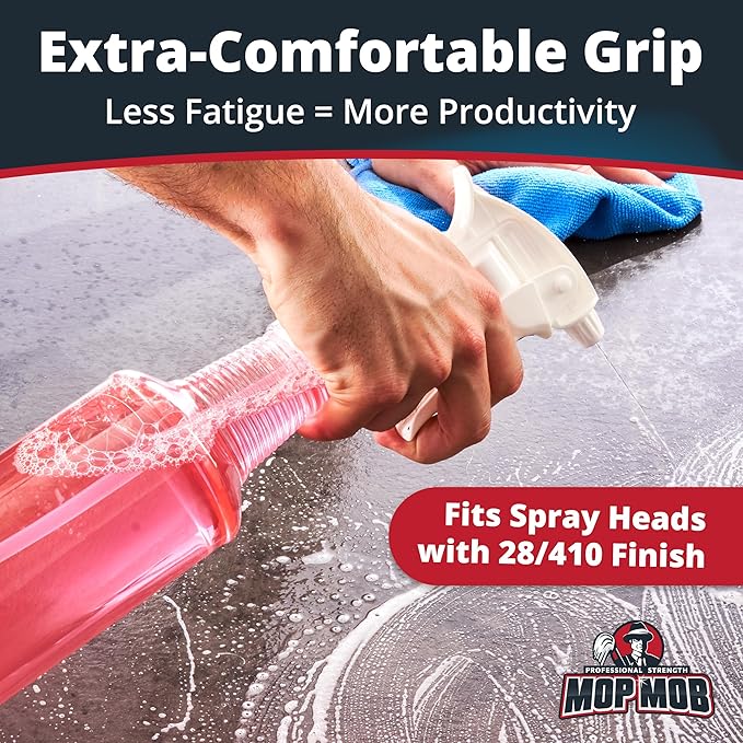 Pro Grade, BPA-Free 32oz Spray Bottle 3 Pack - Bottles ONLY. Spray Heads NOT Incl. Clear, 32 Oz Heavy Duty Plastic Bottles for Spraying Chemicals and Bleach. Best Home and Commercial Cleaning Supplies