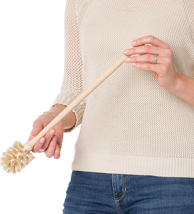 REDECKER Extra Long Bottle Brush Cleaner - Horsehair and Beechwood Handle for Vases, Pitchers, Mugs, and Baby Bottles, 16-1/2 Inch, Dense Natural Bristles - Long Handle Horse Hair Brushes