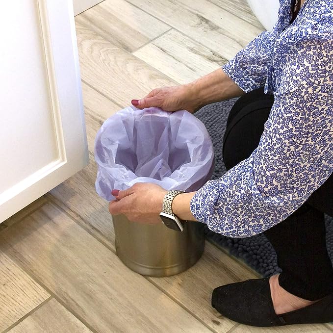 Color Scents Small Trash Bags - 4 Gallon, 480 Total Bags (8 Packs of 60 Count), Twist Tie - Lavender Bag in Lavender Scent