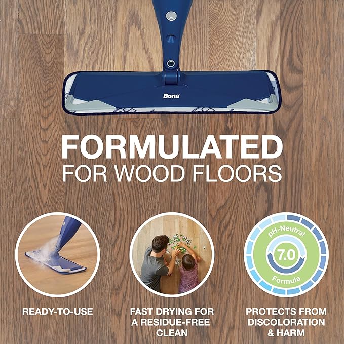 Bona Hardwood Floor Cleaner Refill - 96 fl oz - Unscented - Refill Spray Mops and Spray Bottles - Residue-Free Floor Cleaning Solution for Wood Floors