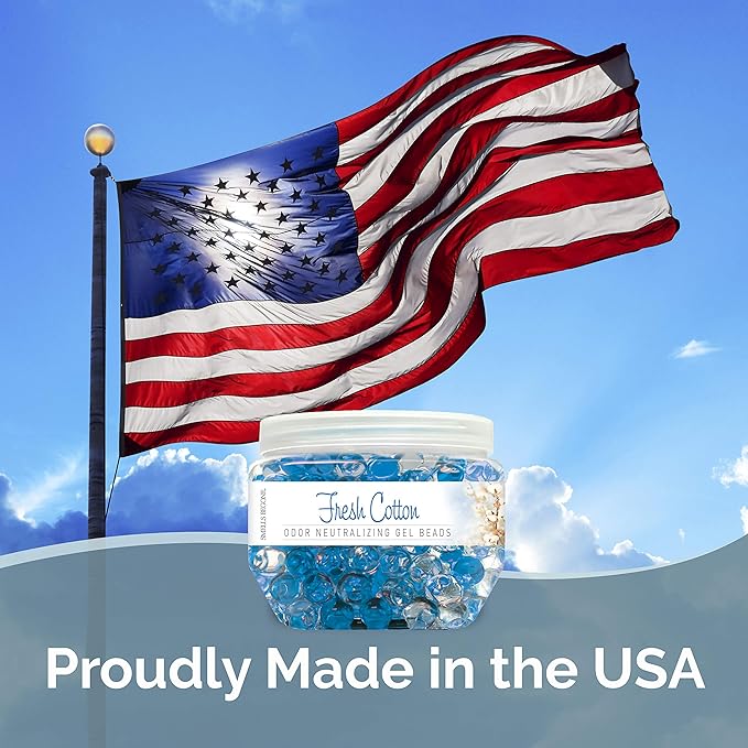 SMELLS BEGONE Odor Eliminator Gel Beads - 12 oz, Pack of 2 - Eliminates Odor in Bathrooms, Cars, Boats, RVs & Pet Areas - Air Freshener - Made with Essential Oils - Fresh Cotton Scent