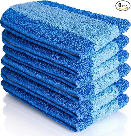 VanDuck Microfiber Cleaning Pads Compatible with Bona Mop (6 Pack) - Microfiber Mop Pads for Hardwood Floor for 18 Inch