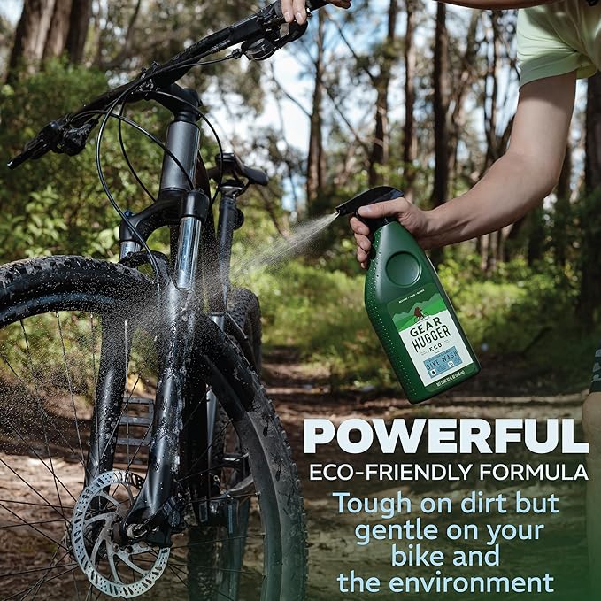 Gear Hugger Bike Wash Spray (32 oz, Pack of 1) – Eco-Friendly Cleaner Spray, Wash Soap with Natural Saponins & Eucalyptus – Safe for All Bikes, Anti Corrosion Spray