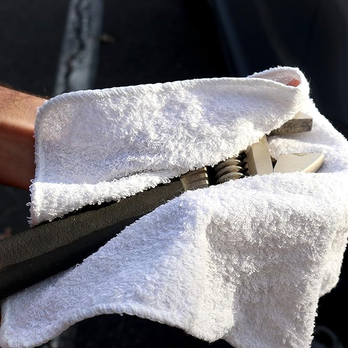 Arkwright W11 Terry Cloth Towels for Cleaning - Soft Cotton Blend Washable Multi-Purpose Bar Mop, Absorbent & Quick Dry, Bag of Rags for Kitchen, Auto Shop, and Garage, 5 lb, White