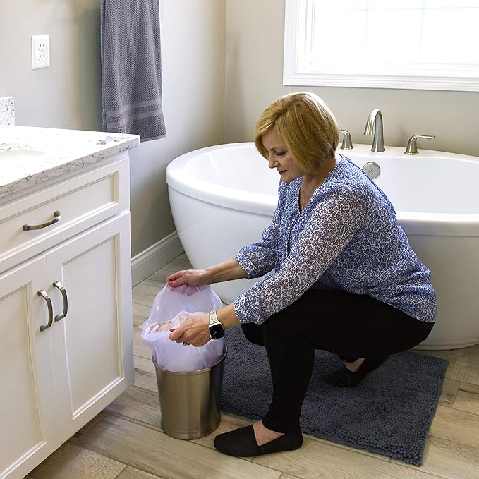 Color Scents Small Trash Bags - 4 Gallon, 480 Total Bags (8 Packs of 60 Count), Twist Tie - Lavender Bag in Lavender Scent