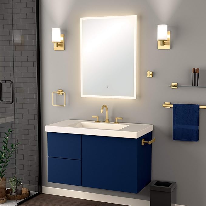 Gatco Modern Square Waste Basket and Toilet Brush Set, Matte Black - Stainless Steel Trash Can with Removable Lid, Leakproof, 3 Gallon Capacity for Bathroom, Bedroom, Kitchen, or Office