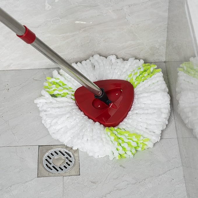 Matthew Cleaning 12Pack Green Microfiber Spin Mop Replacement Head Compatible with EasyWring Spin Mop Replace Head-EasyWring High Absorbency,Machine Washable,Microfiber Spin Mop Refills