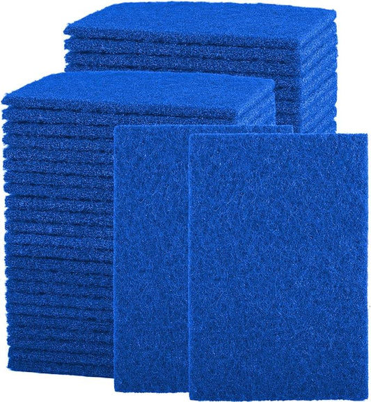 40 Pcs Scouring Pads,Heavy Duty Scour Pads,Blue Dish Scrubber Pads,Non Scratch Scrubbing Pads,Reusable Household Scrub Pads for Dishes Kitchen Scrubbers & Metal Grills,4x6in