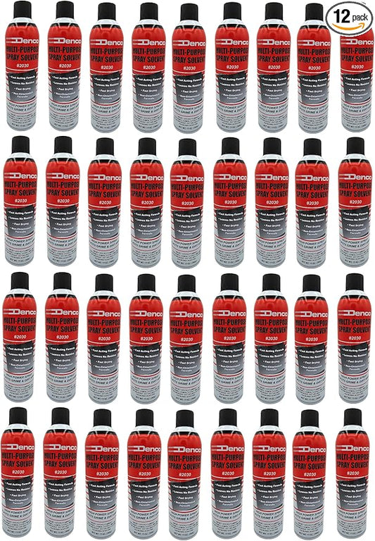#2030 Denco Multi-Purpose Spray Solvent - Aerosol - Cuts Grime, Dirt, Grease, and Oily Debris - High Power Spray - Non-Chlorinated - Low Odor - Fast Acting - 13oz Net Wt - 12 per Case (12)