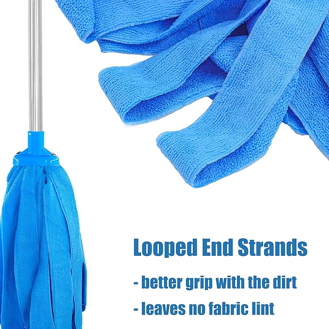 Screw On Microfiber String Mop Head Refill, Compatible with All Standard US Threading Pole (Acme 3/4 inch Thread) – 1PC