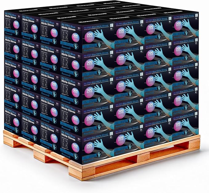 Raxwell Blue Nitrile Disposable Gloves, Latex Free Food Grade, 8.5mil, Extended Cuff, Waterproof, Ambidextrous, Textured Grip