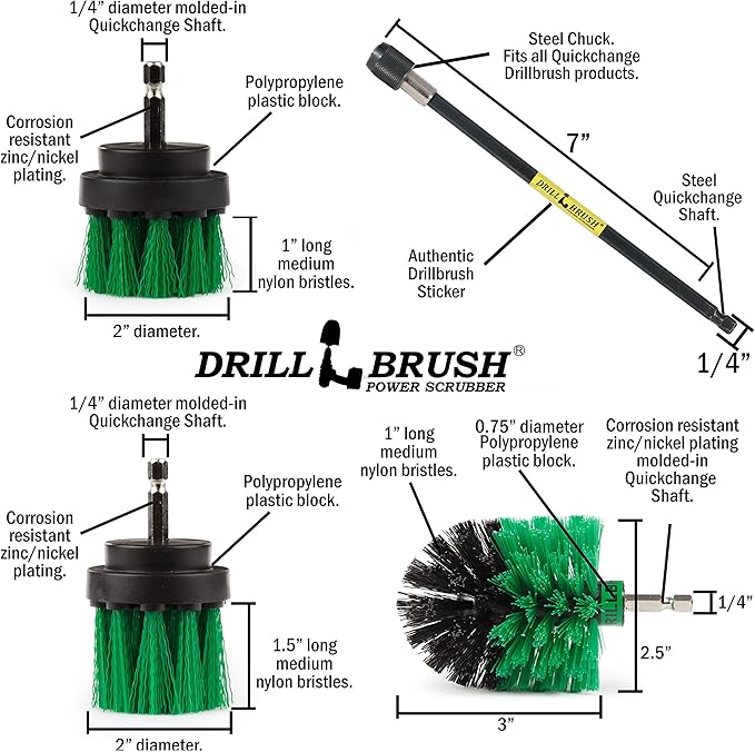 Kitchen Cleaning Supplies - Household Scrubber Set - Kitchen Cleaner Brushes - Oven Scrubbing Tools - Household Cleaning Supplies - Pan and Pot Scrub Brush for Home - Drill Brush Kit to Clean Fridge