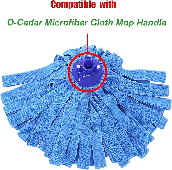 Microfiber Cloth Mop Head Replacement, String Mop Refills Screw onto All Standard US Threading Pole Mop Handle Rod– 3 Packs