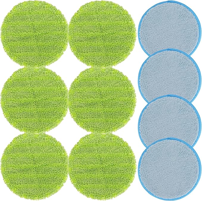 Electric Mop Pads, 6.3inch Floor Cleaning Round Spin Mop Pads for Electric Mop, 6.3inch Round Spin Electric Mop Pads (10 Pack)