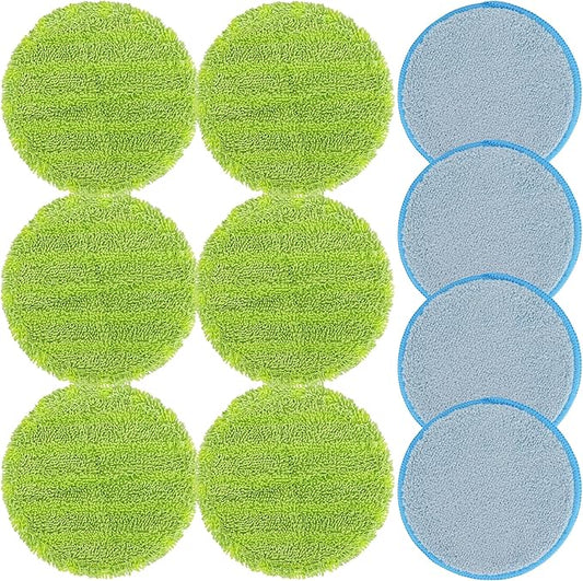 Electric Mop Pads, 6.3inch Floor Cleaning Round Spin Mop Pads for Electric Mop, 6.3inch Round Spin Electric Mop Pads (10 Pack)