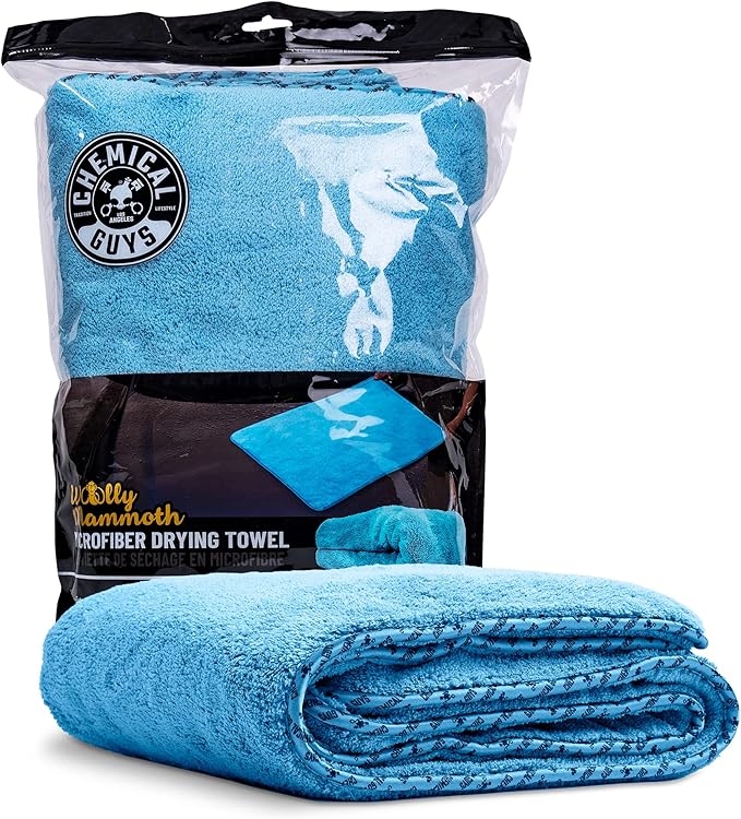 Chemical Guys Woolly Mammoth Large, Super Absorbent and Soft Microfiber Towels for Cars, Blue (36 x 25 inches)