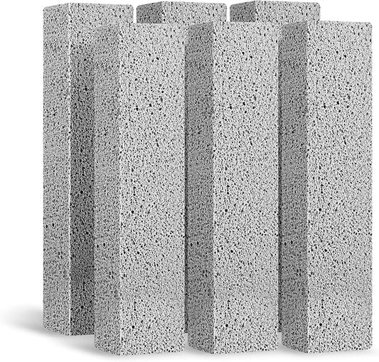 6Pack Pumice Stone for Toilet Cleaning Bowl Stick,Powerfully Cleans Hard Water Rings, Calcium Buildup & Stains, Suitable for Cleaning Toilet, Bathtubs, Kitchen Sink, Grill