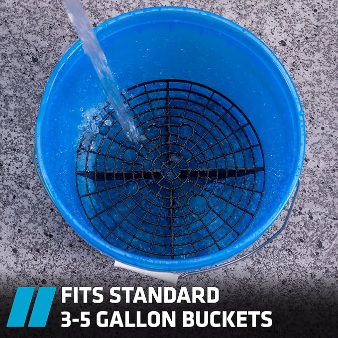 VIKING Automotive Bucket Insert Grit Traps for Car Wash and Detail Kits, Helps Remove Dirt and Debris from Microfiber, Mitts, Cloths, and Sponges, 2 Pack, Black