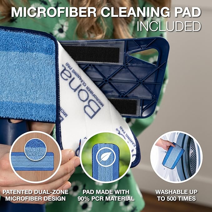 Bona Multi-Surface Floor Care Kit - Includes Microfiber Mop, Microfiber Cleaning Pad, Hardwood Floor Cleaning Solution, and Multi-Surface Floor Cleaning Solution - Kit for Hard Floors