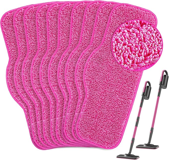 KEEPOW 10 Pack Microfiber Steam Mop Pads Compatible with Schenley Steam Mop Cleaner, Washable and Reusable Replacement Mop Pads Accessoriess Fit for Steam Mop SLFCSM064 & SLFCSM063