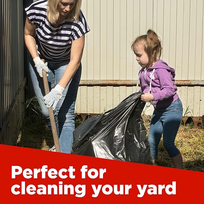 ToughBag 44 Gallon Commercial Trash Bags, 38x46” (100 COUNT) – 39, 40, 42 Gallon Contractor Bags, Black Garbage Can Liners - Made in USA