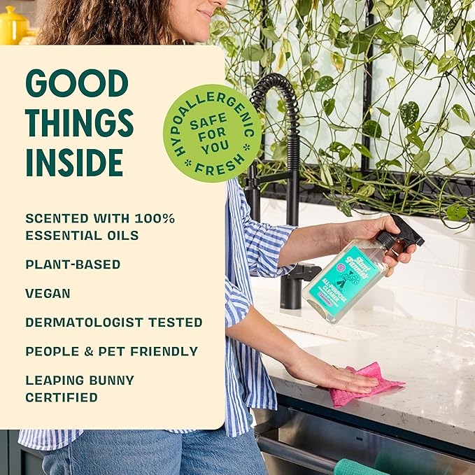 Aunt Fannie's All Purpose Household Cleaner, Multi-surface Spray, Powered by Vinegar for Kitchen, Bath, Windows and Countertops, Eucalyptus Scent (Pack of 6)