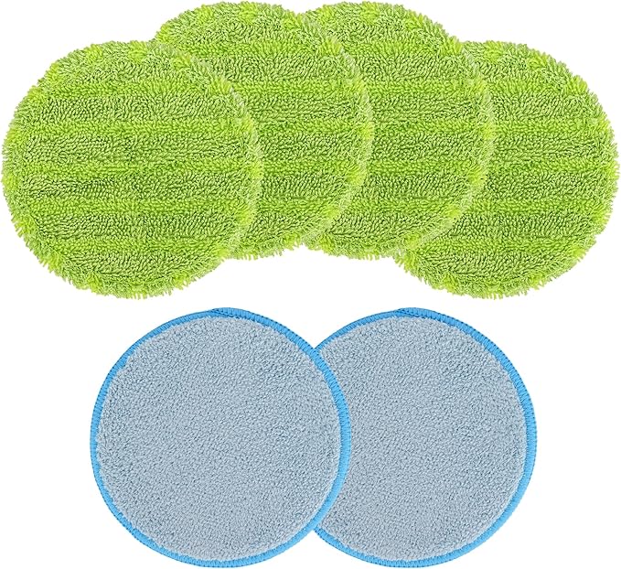 Electric Mop Pads, 6.3inch Floor Cleaning Round Spin Mop Pads for Electric Mop, 6.3inch Round Electric Mop Pads(6 Pack)